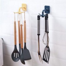 부착 회전고리 조리도구걸이 타월 브러쉬 다용도행거, 청록색, 트로픽쿠팡 청록색