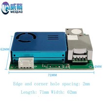 센서 Multi-in-one seven-in-one 모듈 포름 알데히드 적외선 CO2 공기 감지기 TVOC PM2.5 PM10 공기감지기 포름알데히드, 02 TW701-UART