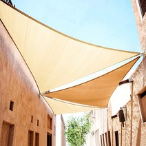 세모마트 그늘막 천막 선쉐이드 차광막, HDPE, 삼각 3.6x3.6x3.6m, 크림화이트