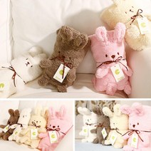 사무실 여직원무릎담요 토끼 단체선물 블랭킷 집순이 담요쿠션 침낭, 핑크