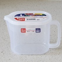 (일본) 나카야 손잡이 양념보관통 밀폐 보관용기 냉장고용기 1L 대용량 눈금보관통