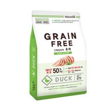 네츄럴오 전연령 오리 그레인프리 반려견 사료, 2kg, 1개