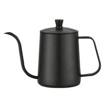 모카포트 인덕션 동주전자 핸드드립 스테인레스 새로운 600ml 주전자 커피 차, 블랙
