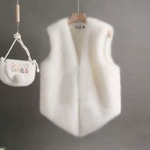 신제품 모피 조끼 짧은 겉옷 여성용 모조 토끼 따뜻한 패션 플러시 레이디스 자켓 2021 가을 겨울