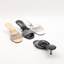 [코지] 여자 시상식 큐빅보석 스트랩 9cm 슬리퍼 하이힐