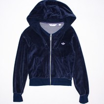 438.아디다스 벨벳 집업 후드티셔츠/정품/여성 90