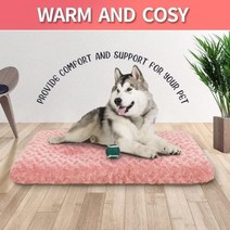 Furrybaby겨울용 매우 따뜻한 개 매트 두꺼운 소파 소형견대형견용 고양이 깊은 수면용 푹신한 침대 이동식 세척 가능한 애완 동물, pink+S(60x45x10CM)
