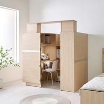 히든가구 무료조립 휴즈 1인실 독서실룸책상 스터디룸 하우스형책상 1인책상, 메이플