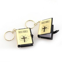 HOLYBIBLE 가죽 성경책 펜던트 목걸이 미니어쳐 납골당꾸미기 처 추모장식 FRANKLIN 키링 봉안당 영어 버전 미니 종교 기독교 Holy Bible 키체인 키 홀더 여성 가, 2.1pc