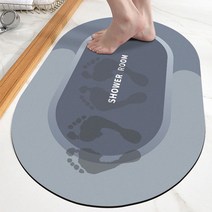 FOBIELLA 간편세척 규조토 발매트, 투톤 그레이 (40 x 60 cm)