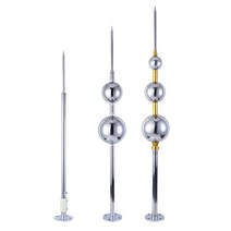 대형 피뢰침 아연 접지선 스테인리스 광역 낙뢰보호, 3구형 - 1m - 직경 32mm