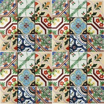 타일닷컴 북유럽 패턴타일 95-D타입(95x95mm) 현관 주방 욕실 타일, 9. 95mm/95D-01~07랜덤(300mm/모자이크타입)1장