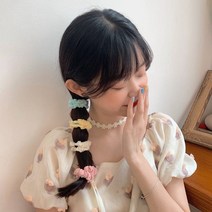 잘늘어나는머리끈 생깔고무줄 스프링 전화기 굵은고무줄 똥 꽃