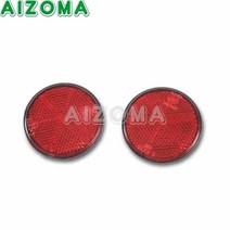 오토바이 ATV 자전거 및 더트 바이크 트레일러 부품용 범용 56mm 모터 높은 가시성 원형 반사경 한 쌍, [01] Red