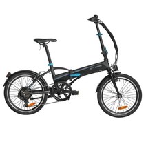 Decathlon 보조 접이식 20 인치 리튬 배터리 남성 여성 ovb1 운전, 검은 색, 20인치