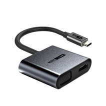 알텍랜싱 Type-C to HDMI+VGA+PD 멀티어탭터/SWV6004G/C타입/4K UHD/USB3.0 1포트/고속충전 PD2.0/삼성 DEX 호환/미러링/스마트폰 화면을 TV