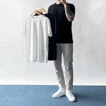 몬스터핏 구김없는반팔티 링클프리 어깨넓어보이는 쿨 냉감 근육 목안늘어나는 반팔 티