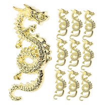 Beatifufu 10pcs 네일 쥬얼리 네일 보석 골드 라인 스톤 트림 뱀 과 드래곤 네일 매력 매니큐어 장식 네일 드래곤 스터드 여성 마니