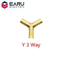 공구부속품 황동 바브 파이프 피팅 2 3 4 웨이 커넥터 4mm 5mm 6mm 8mm 10mm 호스 구리 탑 물 튜브, 04 Y 3 Way_06 12mm