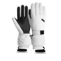 남자 여자 스키 장갑 겨울 따뜻한 방풍 방수 터치 스크린 양 털 비 슬립 스노우 보드 스노 모빌 사이클링, M, WHITE