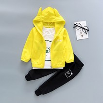 CIUUC 아기 소녀 봄과 가을 세 조각 정장 외국 스타일 소녀 카우보이 코트 아기 옷 새로운 한국어 버전