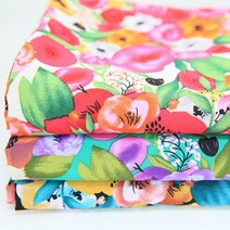 자투리 대폭인견실크 몽실플라워 택1, 대폭인견실크 몽실플라워 블랙