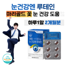 눈 건강엔 루테인 하루 1알 마리골드 꽃 추출물 비타민 A 비타민 C 셀렌 아연 셀레늄 식 약 처 인정 빌베리 눈 침침 스마트폰 컴퓨터 야간 운전, 2개월분, 500mg x 30캡슐 (하루 1캡슐)