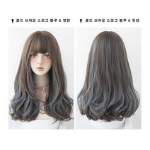 여자가발 긴가발 헤어 통가발 50-60cm + 가발망 전체가발 긴머리 웨이브 머리 웨이브 가발, 4번 흑차