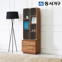 동서가구 LV 라떼 600&800&1200 유리장식장 8종, 03. 라떼 600 2단 유리장식장 (918491) 멀바우