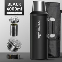 미니텀블러 미니보온병 대형 유리 투명 대용량텀블러 보온병 진공 플라스크, 2.3000-40000ml - ELSQGH-BLACK-