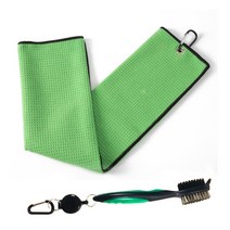 공장 도매 섬유 골프 타월 스포츠 타월 3 피스 파인애플 와플 타월, 녹색, 40*40