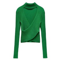 ZARA 컷아웃 크로스 니트 탑 04938001500