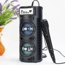 노래방 스피커 가정용 휴대용 기계 기기 앰프 야외 방수 무선 블루투스 홈 시어터 Mp3 스테레오 음악 지원 SD 카드 마이크 포함, 02=With1microphone, 2.1 마이크 포함