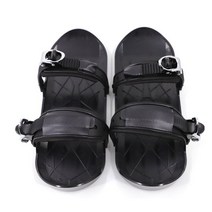 스노우 웨이크 보드 데크 세트 미니 스키 스케이트 휴대용 짧은 스키 눈을위한 조정 가능한 스케이트 신발, 4-검은색