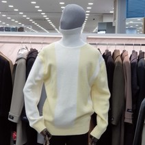 리버클래시 리버클래시 LIW51932-IV 아이보리 옐로우배색 울혼방 루즈핏 터들넥 니트 목폴라