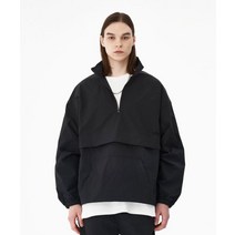 MOZMOZ 심플 오버핏 하프집업 아노락 자켓블랙 Simple over fit Anorak Black