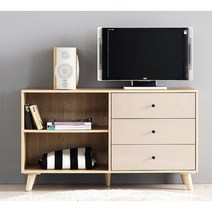 레트로 모던 1인가구 반오픈 서랍 TV다이 거실장 120cm (4색) 클래식 안방 자취방 AV, 월넛