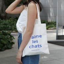 [가방팝] 살랑 J aime les chats Ecobag Vintag Blue 에코백
