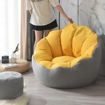 조개 호텔 1인용 휴식 사무실 호텔 꽃잎 패브릭 코너형 아이디어 특이한 쇼파, M사이즈 + 베개, 그레이 + 옐로우