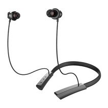 GHSHOP V82 블루투스 넥밴드 헤드폰 마그네틱 V5.1 무선 블루투스 헤드셋 러닝용 스포츠 헤드폰 8D 베이스 노이즈, 40x17mm, PC 금속 PU, 블랙