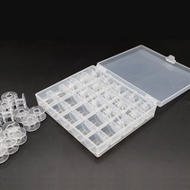 25칸 미싱보빈케이스 투명보빈정리함 실토리케이스 플라스틱보빈 25개 포함