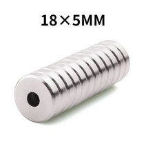 강력한 자석 라운드 둥근 원형 D18 * 5 카운터 보어 5MM NdFeB 강한 18X5 구멍, 15pcs