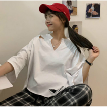 여름 반팔티 루즈핏 헤짐 티셔츠 STW2103042Z