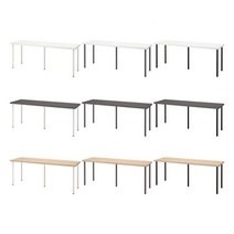 이케아 LAGKAPTEN 락캅텐 / ADILS 아딜스 대형테이블200cm+다리5개/책상/회의테이블/대형식탁, 참나무+블랙_294.176.30