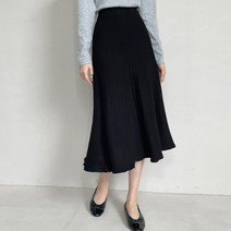 여성용 머메이드 니트 롱 스커트