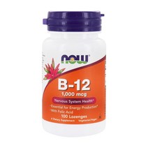 나우푸드 비타민 B-12 1000 mcg 100 로젠지, 3병, 100개