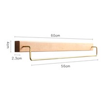 일본식 욕실 심플 수건걸이 타월 홀더 화장실 원목 황동 벽걸이 선반 DIY 설치, 느티나무 홀더 대형 (60cm)