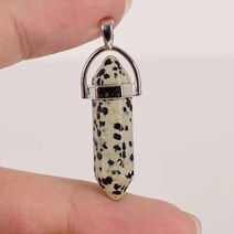 자수정 원석도매 자수정 크리스탈 펜던트 보석 석영 육각 기둥 모양 목걸이 DIY 만들기 액세서리, 17 1 pcs
