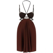NENSI DOJAKA DR074 BRGDY 더블 브라 크레이프 미니 드레스 NANCY