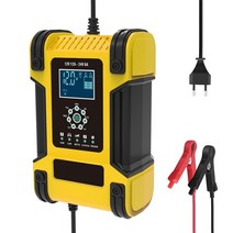 주행 충전기 오토바이 방전 배터리 12v 24v 대용량 12a 범용 메인테이너 트럭 agm deep cycle vrla pulse repair, 노란색 EU 플러그